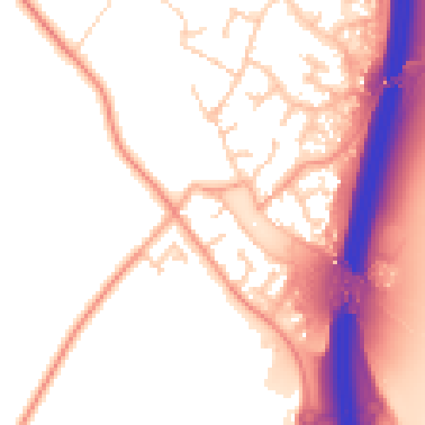 Daytime road noise heatmap for PE28 4DF