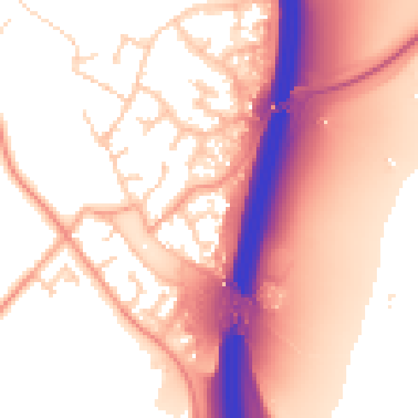 Daytime road noise heatmap for PE28 4DQ