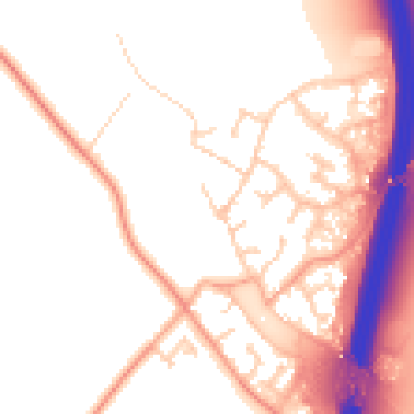 Daytime road noise heatmap for PE28 4DX