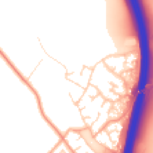 Daytime road noise heatmap for PE28 4DZ