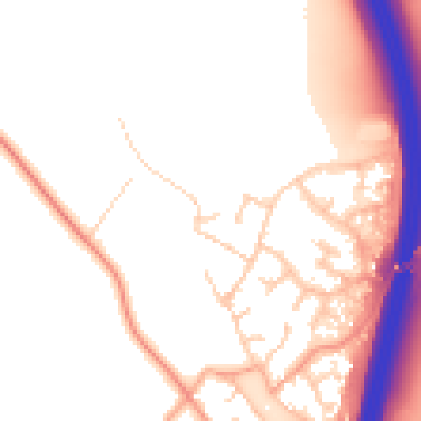 Daytime road noise heatmap for PE28 4EA