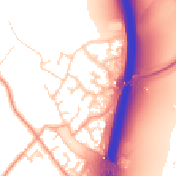 Daytime road noise heatmap for PE28 4EB
