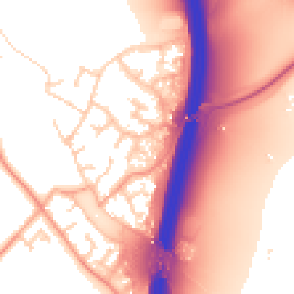 Daytime road noise heatmap for PE28 4EE