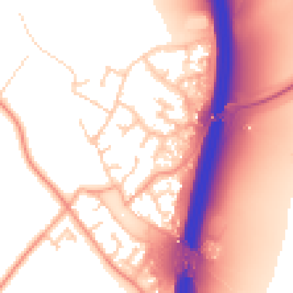 Daytime road noise heatmap for PE28 4EF
