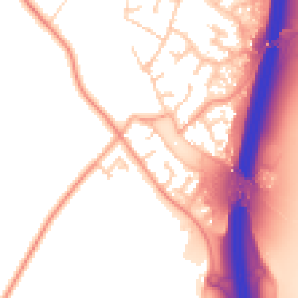 Daytime road noise heatmap for PE28 4EJ