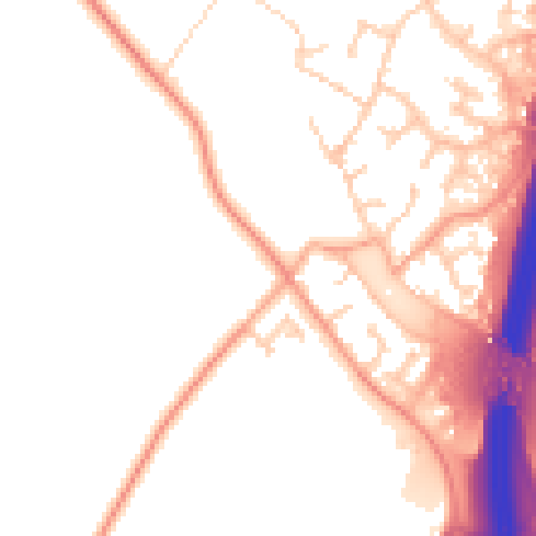 Daytime road noise heatmap for PE28 4EU