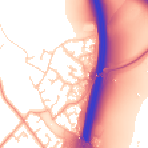 Daytime road noise heatmap for PE28 4EZ