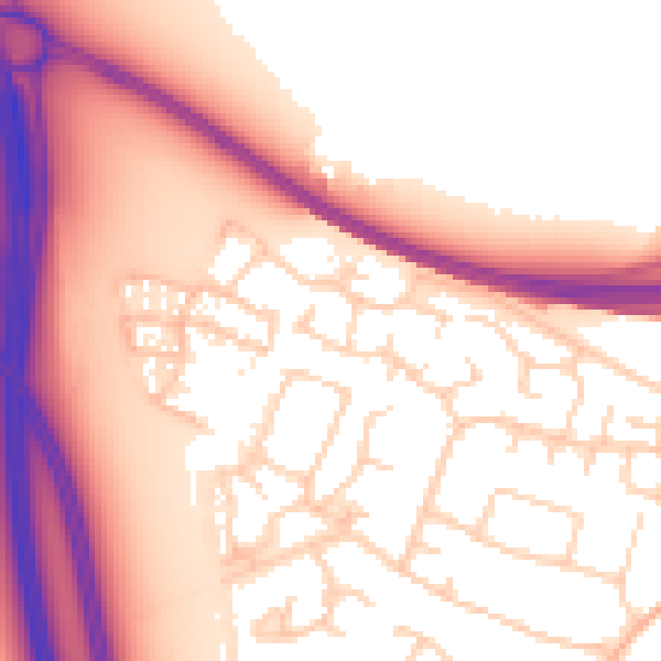 Daytime road noise heatmap for PE28 4FF