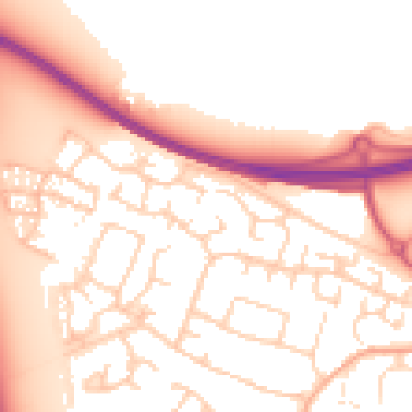 Daytime road noise heatmap for PE28 4FH