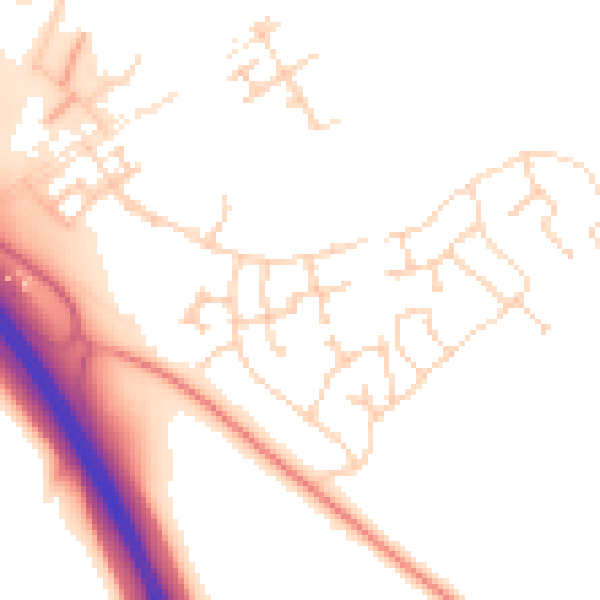 Daytime road noise heatmap for PE28 4GF