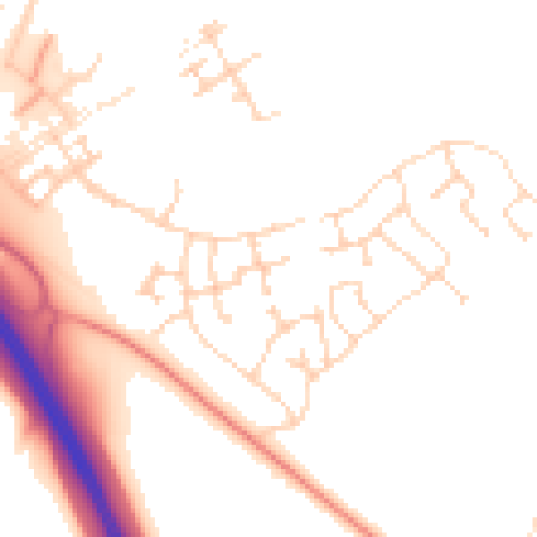 Daytime road noise heatmap for PE28 4GL