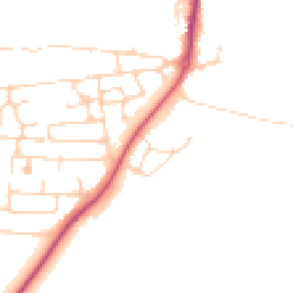 Daytime road noise heatmap for PE28 4GZ
