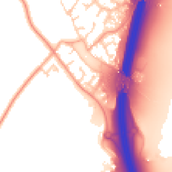 Daytime road noise heatmap for PE28 4HE