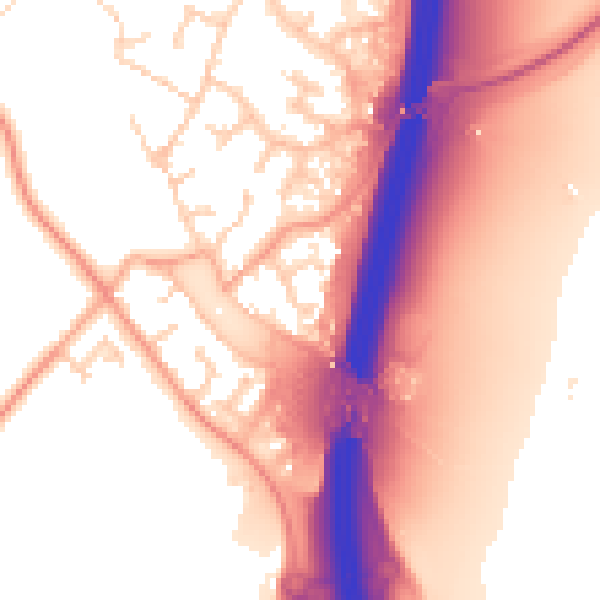 Daytime road noise heatmap for PE28 4HF