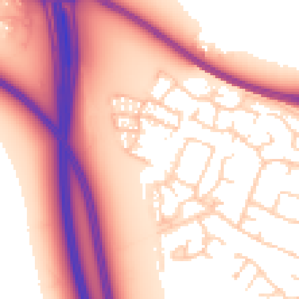 Daytime road noise heatmap for PE28 4HH
