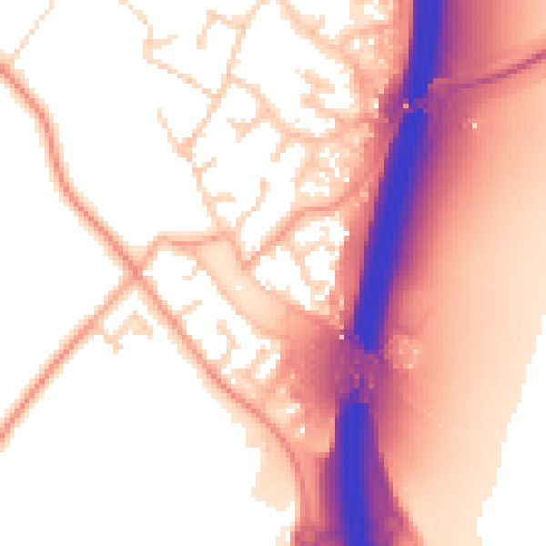 Daytime road noise heatmap for PE28 4HT
