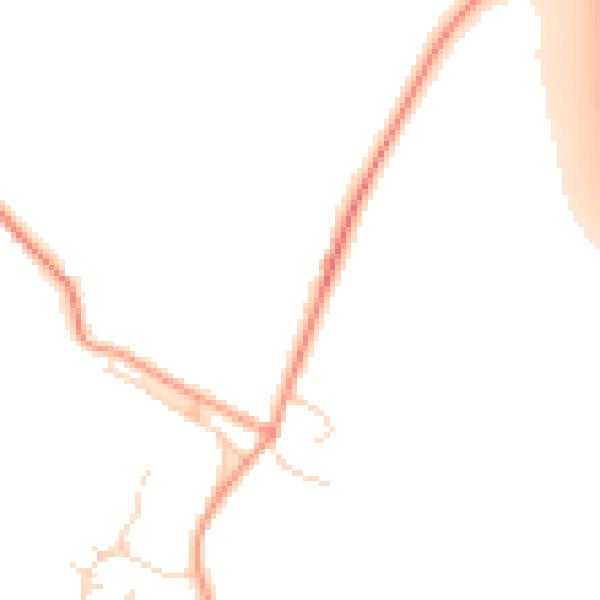 Daytime road noise heatmap for PE28 4JA