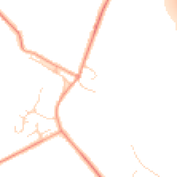 Daytime road noise heatmap for PE28 4JB