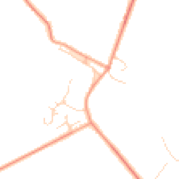 Daytime road noise heatmap for PE28 4JR