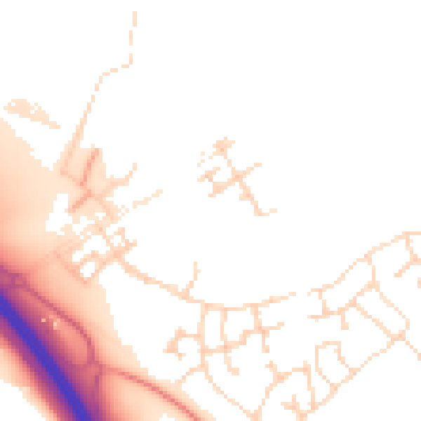 Daytime road noise heatmap for PE28 4LQ