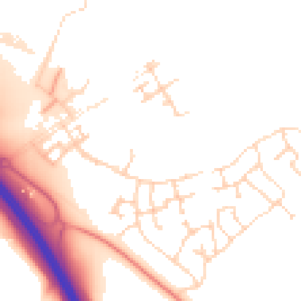 Daytime road noise heatmap for PE28 4NA