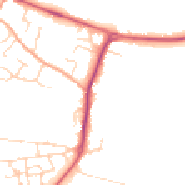 Daytime road noise heatmap for PE28 4PG