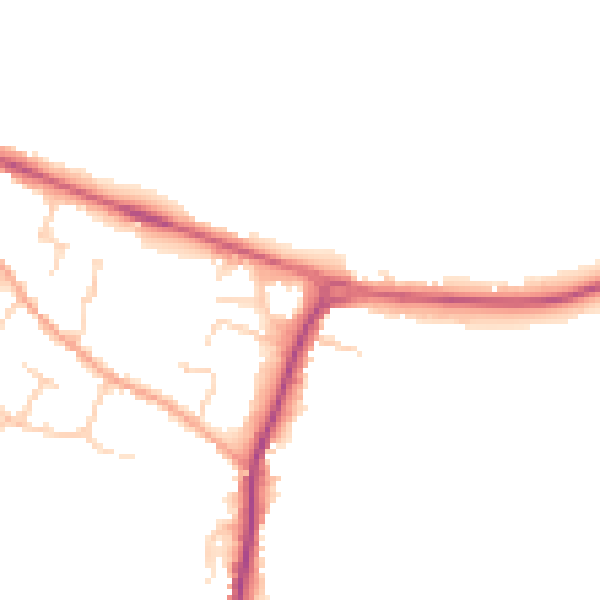 Daytime road noise heatmap for PE28 4PL