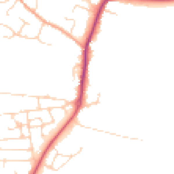 Daytime road noise heatmap for PE28 4PR