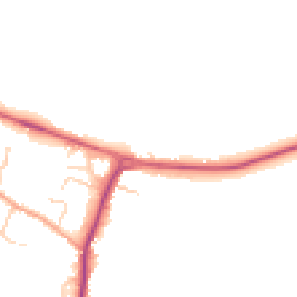 Daytime road noise heatmap for PE28 4PT