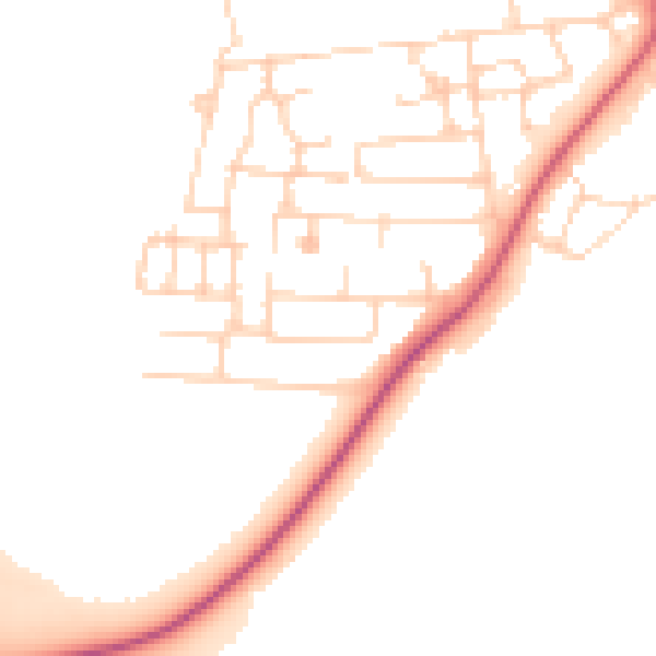 Daytime road noise heatmap for PE28 4QS