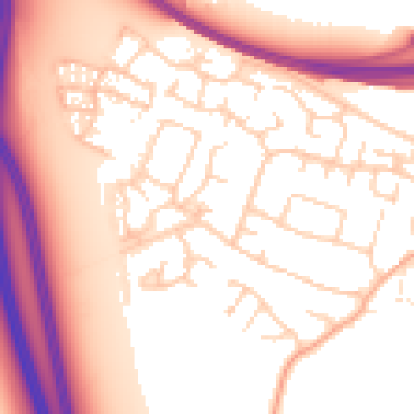 Daytime road noise heatmap for PE28 4RZ