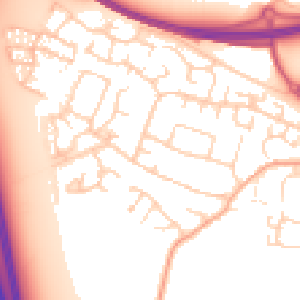 Daytime road noise heatmap for PE28 4SA