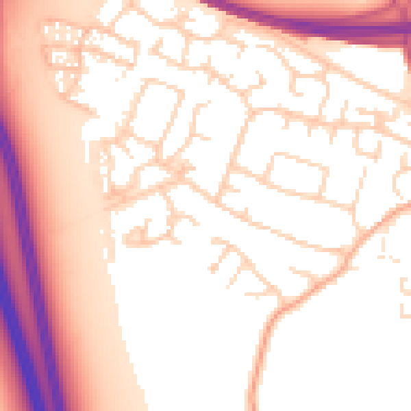 Daytime road noise heatmap for PE28 4SF
