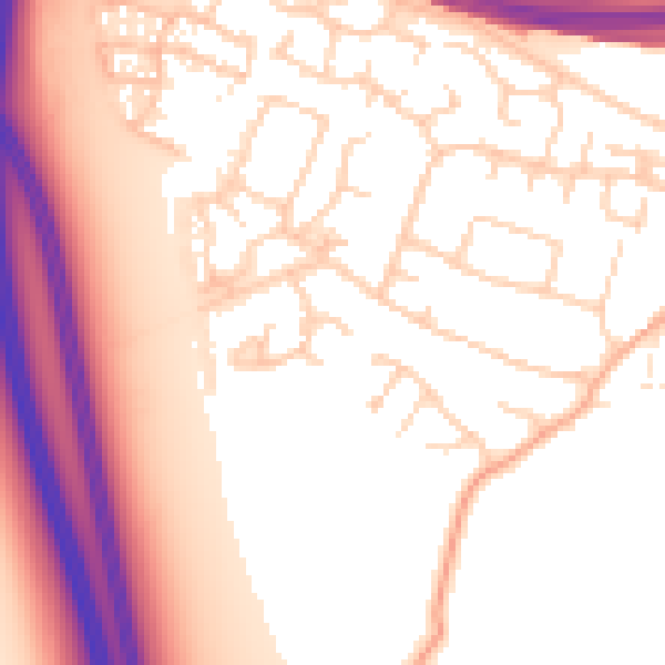 Daytime road noise heatmap for PE28 4SX
