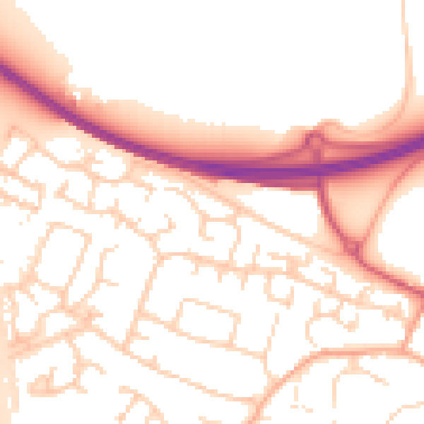 Daytime road noise heatmap for PE28 4UX