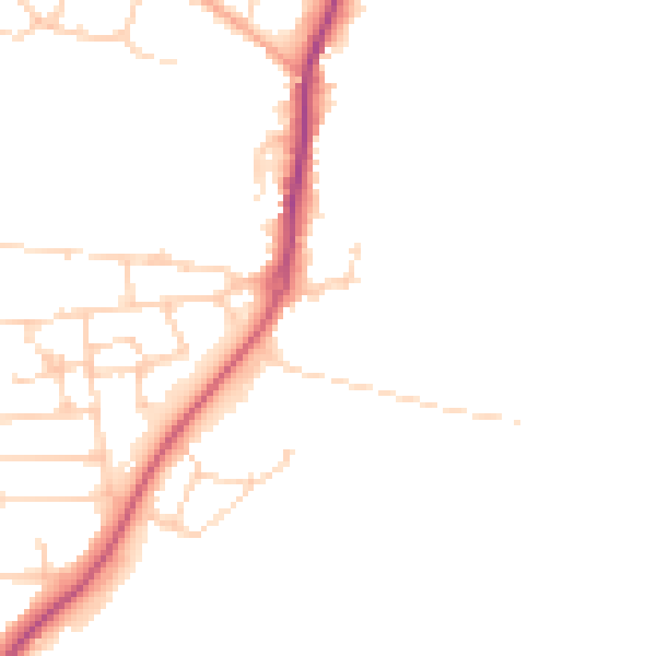 Daytime road noise heatmap for PE28 4UZ