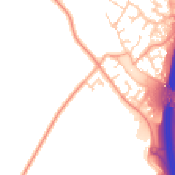 Daytime road noise heatmap for PE28 4WH
