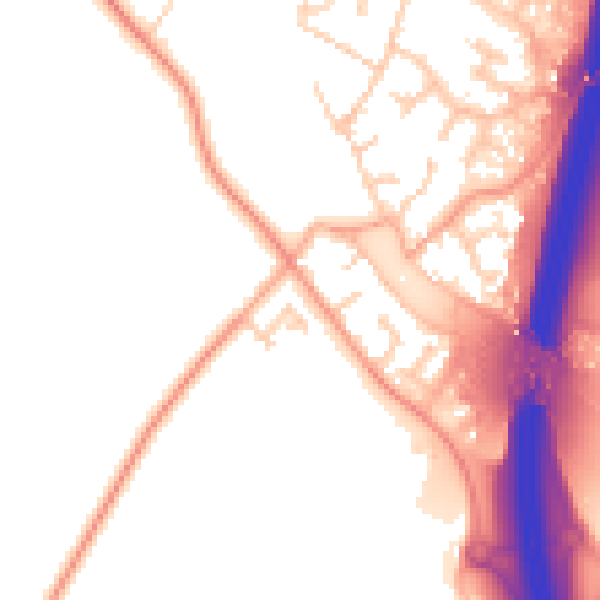 Daytime road noise heatmap for PE28 4WJ