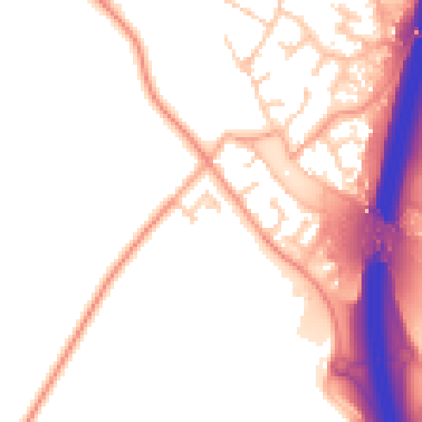 Daytime road noise heatmap for PE28 4WL