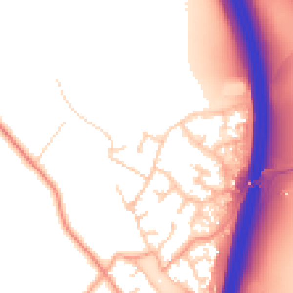 Daytime road noise heatmap for PE28 4WS