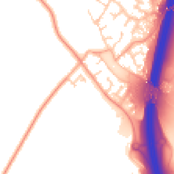 Daytime road noise heatmap for PE28 4WT