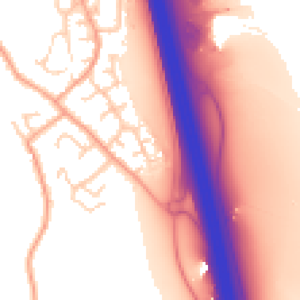 Daytime road noise heatmap for PE28 5NF