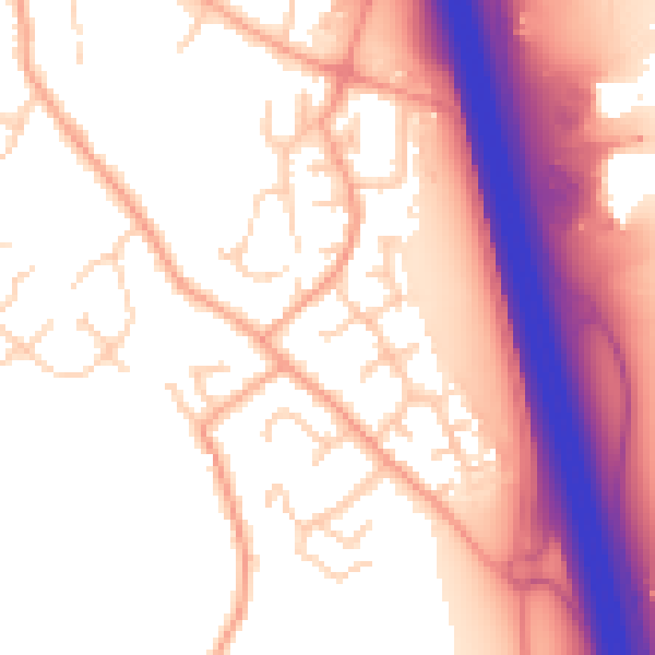 Daytime road noise heatmap for PE28 5QL