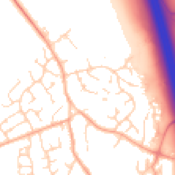 Daytime road noise heatmap for PE28 5RN
