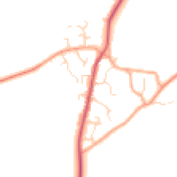Daytime road noise heatmap for PE28 9NG