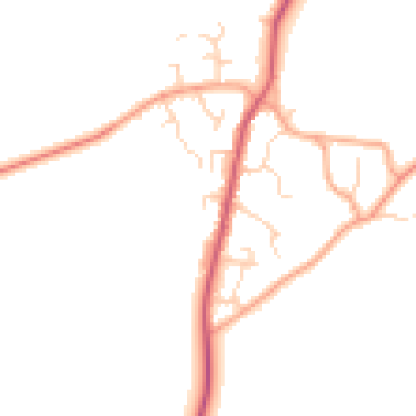 Daytime road noise heatmap for PE28 9NS