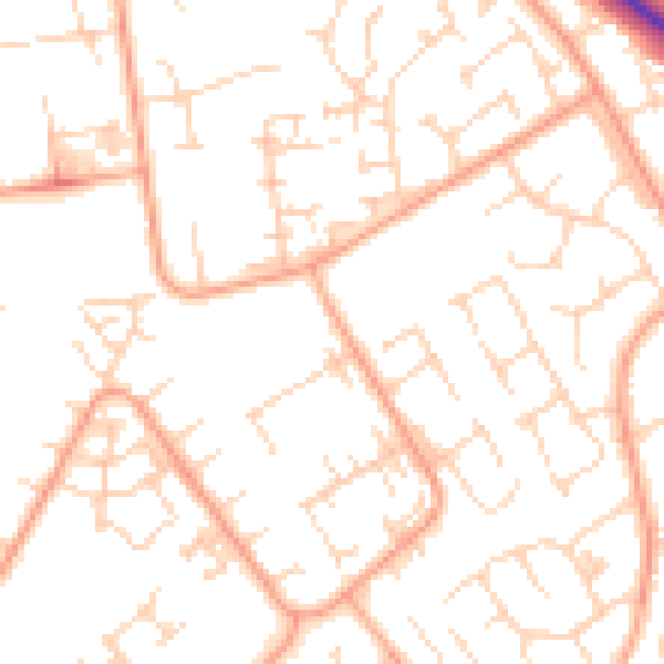 Daytime road noise heatmap for PE29 1AA