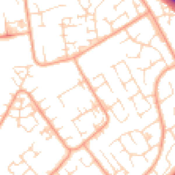 Daytime road noise heatmap for PE29 1AJ