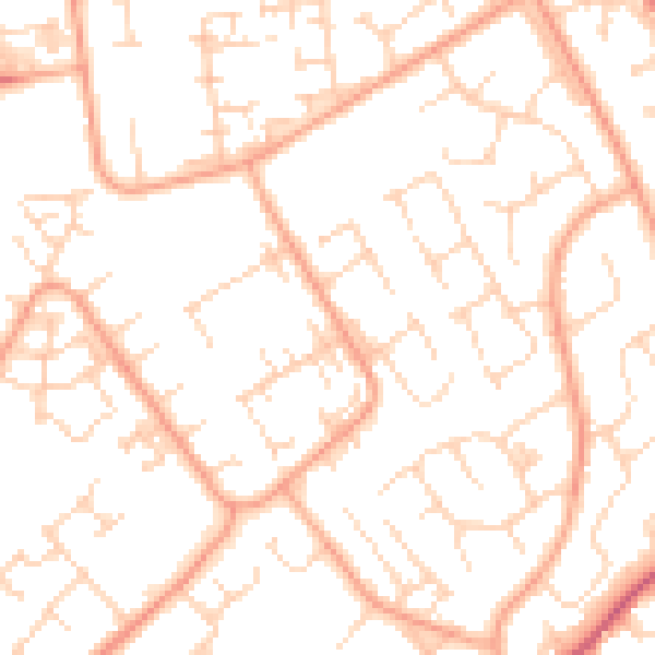 Daytime road noise heatmap for PE29 1AL