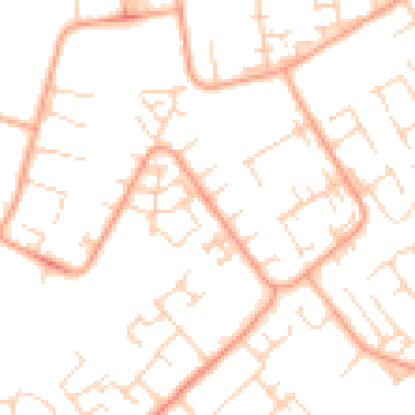 Daytime road noise heatmap for PE29 1DA